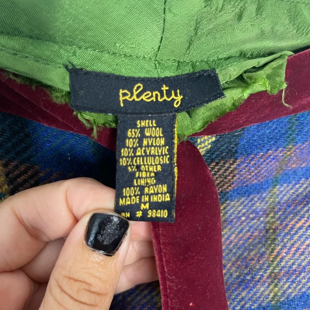 Vintage Plenty Flannel Floral Multi-colored Wool Blend Pants Size Medium - Picture 9 of 13